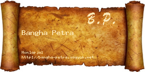 Bangha Petra névjegykártya