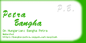 petra bangha business card